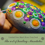 Mandala Rock Painting Kit - Mandala Dotting Tools Kit - 5 Large Wooden Rocks for Painting with Stencil Supplies, Dotting Tools for Paint Rocks - Dot Art and Crafts for Adults