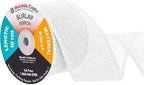 Mandala Crafts White Burlap Ribbon 2.5 Inches Wide Jute Ribbons for Crafts - 20 Yds Roll Rustic Burlap Wrap Trim Ribbons for Wreaths Bows Wedding Party Decoration