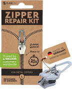 ZlideOn Zipper Pull Replacement - 1pcs, Silver, Normal (L) - Instant Zipper Replacement Slider for Metal Zippers