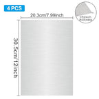 4PCS 8"x12"x1/52 Stainless Steel Metal Plates for Magnetic Mount Board Wall,Tickness 0.5mm 430 Stainless Steel Shim Stock Plates for Crafting, Kitchen, Office