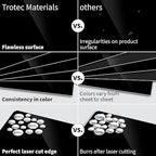 Trotec TroLase | 12"x20"x1/16", 4 Pcs | Gloss Black/White | 2 Ply | Modified Acrylic | Laser Engraving Double Color Plastic Sheet | Engraving Blanks for Laser, Saw, Guillotine | Made in USA