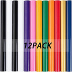 HTVRONT HTV Heat Transfer Vinyl -13 Pack HTV Vinyl, 12" x 10" Iron on Vinyl for T Shirts, 10 Assorted Premium Colors Heat Transfer Vinyl for All Cutting Machines