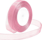 Ribbon for Gift Wrapping 3/4 inch Rose Gold Sheer Organza Ribbon for Flower Bouquet Tulle Thin Chiffon Ribbons for Wedding Invitations Christmas Halloween Presents Decorations Crafts 50 Yards