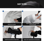 NEEWER 51"/130cm Parabolic Reflective Umbrella Photography with Silver Inner, Soft Lighting with Diffuser Cover, Bag, Quick Fold for Camera Photo Studio Video Light Shooting Monolight Flash, NS2U