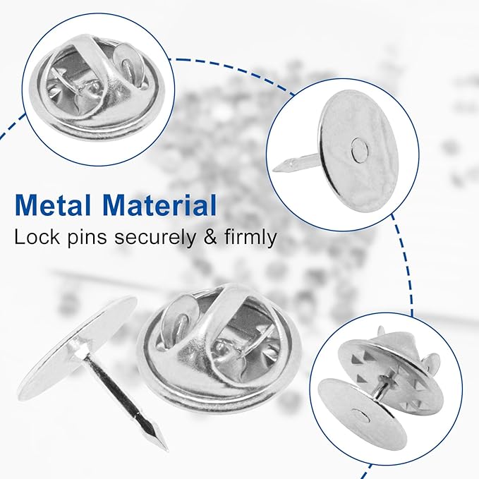 130 Set Pin Backs, Blank Pins Scatter Butterfly Clutch Pin Holder Enamel Pin Locking Backs Tie Tacks Jewelry Pin Backings Clasp for Brooch Lapel Hat Uniform Badges Tie Tack (10mm, Silver)