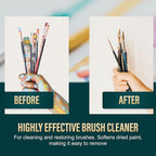 Oil Paint Brush Cleaner and Restorer-Paintbrush Cleaner for Acrylic, Oil, and Glass Paints-Biodegradable, Non-Toxic, Odorless, Eco-Friendly, Quick-Clean Formula Paint Remover (32 Fl Oz)
