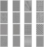 CHGCRAFT 16 Sheets Artistic Lines Clay Texture Mat Wavy and Plaid Pattern Polymer Clay Texture Sheets DIY Tools for Pottery Earring Jewelry Making Stamp Engraving Machines, 4x2.6inch