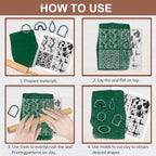 CHGCRAFT Marble Silicone Clay Texture Mat - Square Silicone Texture Stamps for DIY Clay Jewelry & Decorative Card Making