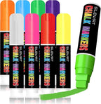 SILENART Jumbo Chalk Markers - 8 Pack Fat Tip, 15mm, Liquid Chalk, Window Markers, Erasable, Washable