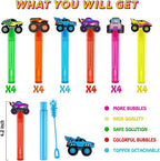 Monster Truck Party Favors,24Pcs Car Bubble Wands for Kids,Cool Bubble Wand for Monster Truck Birthday Party Supplies,Classroom Prizes Pinata Goodie Bag Stuffers Gift