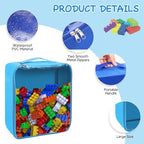8 Packs Toy Storage Bags with Zipper, Clear PVC Organizing Bags, Reusable Toy Storage Organizer with Portable Handle, Travel Waterproof Organizer Bags for Building Blocks, Puzzle, Toys and Books