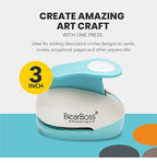 BearBoss 3 Inch Circle Punch, Hole Punch Shapes, Paper Punch Set for Scrapbooking Festival Paper Greeting Card DIY Albums Photos (Classic White)