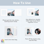 Mat Board Center, Pack of 10, 12x12 for 8x8 White Mat Kit - Acid Free, 4-ply Thickness, White Core - Includes Backing Boards and Clear Bags - for Pictures, Photos, Framing