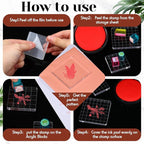 Mudder 7 Pieces Acrylic Stamp Blocks Set Clear Stamping Blocks Tools for Kids with Grid and Grip Scrapbooking Craft Making, Decorative DIY Essential Stamping Tool(Straight Edge)