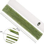 CCINEE 24 Gauge Dark Green Floral Wire Stem for Flower Arrangement Craft Supply,16 Inch,200PCS