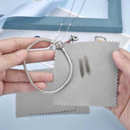 SEVENWELL 100pcs Jewelry Cleaning Cloth Gray Polishing Cloth for Sterling Silver Gold Platinum Small Silver Polish 8x8cm