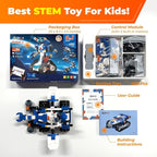 Robot J Creative Building Kit With Storage Box, 6-in-1 Programmable App Remote Control Tank STEM Learning Toy, Educational Coding Gifts for 7-12 Years Old Kids