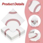 Aodaer 48 Pieces Baseball Napkins - 13 x 13 Inches Disposable Pattern Napkins for Sports Party Supplies, Birthday Party Decorations