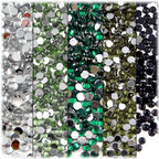 The Crafts Outlet 5-PK Set (7,200-Piece), Round 3mm Rhinestones, Flatback, Yellow Tones