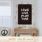 Playroom Decor,Play Room Wall Decor, Long Live Playtime Linen Banner,Baby Nursery Decor Wall Hanging Flag for Bedroom Playroom Classroom Kids Rroom 18x25 Inch