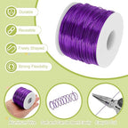 MECCANIXITY 18 Gauge Anodized Aluminum Craft Wire Bendable Bonsai Training Wire 492 Feet 1mm for Sculpting Crafts Wreath Floral Beading Jewelry Making, Purple