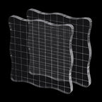 2-Piece Clear Stamp Blocks Set - 4 x 4 inch Wave-Like Acrylic Stamps with Grid Lines for Scrapbooking