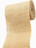 Natural Jute Burlap Ribbon (6" x 30 ft.) - Tight Weave Eco-Friendly Fabric for Crafts, Weddings & Decor