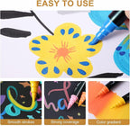 TOSAHRE Acrylic Paint Pens Markers 100 Colors Waterproof Dual Tip Acrylic Markers Set with Brush & Fine Tip Coloring Pens for Rock Painting Wood Scrapbook Fabric Glass Ceramic DIY Craft Art Supplies