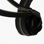 #5 Antique Brass Metal Zippers by The Yard Bulk 2 Yards Black Tape with 10 pcs Sliders Handmade Zipper for Sewing Craft Bag Backpack, Wallets, Purses Leekayer