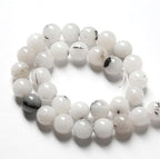60pcs 6mm Natural Black Rutilated Quartz Crystal Jade Stone Beads for Jewelry Making Energy Healing Power Stone Beads DIY Bracelet Necklace Accessories 15" (6mm, Black Rutilated Quartz Jade)