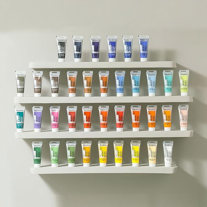 MEEDEN Acrylic Paint Naples Yellow Hue: Bundled with Titanium White Color - 100ml/3.38oz x 2 Bulk Heavy Body Acrylic Paint Tubes for Art Craft Painting