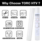 TORC White Glitter HTV Heat Transfer Vinyl Roll 12 inch x 5 ft Iron on Vinyl for T Shirts Crafts