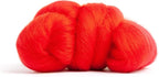 Desert Breeze Distributing 100% Natural Merino Wool Roving - Premium Combed Top Merino Roving Wool - Tapestry, Spinning, Wet Felting & Needle Felting Supplies - 21.5 Micron - 1 oz, Color Tomato Red