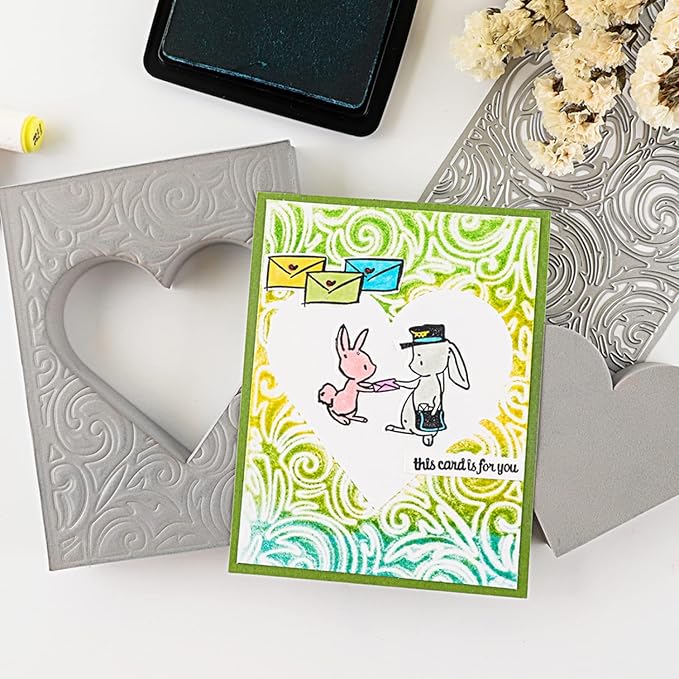 BAOFALI 9 Pcs Heart Cut Stamping Foam Grey Moldable Foam Stamps Plastic Dry Foam Stamp Pad Cut and Dry Foam Stamping Foam Block for Sculpture, Modeling, DIY Arts and Handicrafts Projects