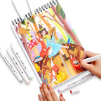 ArtBeek Marker Paper Pad, 9"x12" Alcohol Marker Paper, 60 Sheets (120lb/200gsm) Marker Sketchbook Bleedproof, Art Paper for Drawing and Painting, Sketching, Coloring, Lettering
