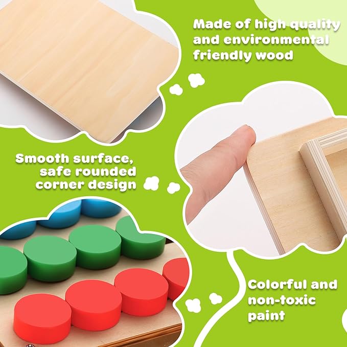 V-Opitos Color Matching Puzzle Toys, Montessori Brain Teasers Game for Kids Age 3, 4, 5, 6, 7 Years Old, Road Trip Toys for Boys & Girls, Handheld Games for Travel, Ideal Christmas, Birthday Gifts