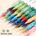 Water Based Acrylic Paint Markers, 9 Colors Acrylic Paint Pens Set with Soft Brush Tip, Marker Pen for Rock Painting, Egg, Wood, Glass, Paper, Acrylic Painter Ink (Lip Gloss Red Series)
