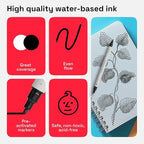 ARTISTRO 5 Black Dual Tip Brush + Fine Acrylic Paint Markers - Easy for All Ages & Levels Paint Pens for Fabric, Rock, Glass, DIY - Halloween Pumpkin Painting Kit, Art Supplies, Christmas Gift