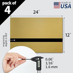 Trotec | Metallic Looking Acrylic Sheet | 12"x24"x1/16, 4 Pcs | European Gold/Black | Metallic Finish - Scratch Resistant for Laser Engraving & Cutting,Printing,Glowforge,Name Plate | USA Made