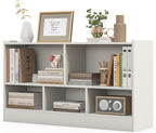 LOKO 2 Tier 5 Cube Bookcase, Open Shelf Storage Cabinet, Wooden Display Cabinet Shelf, Multipurpose Bookshelf for Living Room, Hallway, Home Office, Classroom (White)