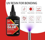 UV Resin Kit with Light - 60g UV Resin with Rechargeable Flashlight, Fast Curing in 5 Seconds, Clear UV Glue for Welding Plastic, Glass Repair, Acrylic - UV Adhesive for Bonding Jewelry, DIY, Crafts