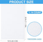 Cross Stitch Fabric 14 Count Aida Cloth 28 x 19 Inch Large Size Classic Reserve Cross Stitch Supplies Embroidery Fabric for Home DIY Craft Decoration Handmade, White