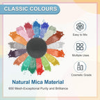 uxcell 10g/0.35oz Cosmetic Grade Mica Powder, 600 Mesh Mica Powder Natural Resin Epoxy Pigment Powders for Casting Resin, Candle Dye, DIY Nail Polish and Lip Gloss, Silver Black