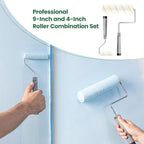 VOOMEY 17 Piece Paint Roller Kit - Paint Rollers 9"4", Paint Roller Frame，Paint Trays, Microfiber Roller Cover, Paint Kit for House Painting,Paint Brushes for Painting Walls