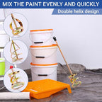 Set of 3 Paint Mixer for Drill Epoxy Resin, Mud, Cement Blades, Paint Stirrer, 15.7" Mixing Paddles and 2.3" Mixing Impeller(Gold)