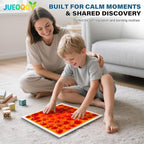 Liquid Sensory Floor Tile for Kids Ages 3+, 12" Textured Step-On Tile with Non-Slip Base, Interactive Color-Flow, Orange, for Calm Corners (1-Pack)