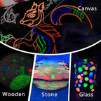 Artecho Glow in the Dark Paint, Neon Blue Paint (120ml / 4.05oz) Tubes, Art Craft Paints for Canvas, Rock, Stone, Wood, Fabric, Art Supplies