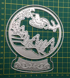 Metal Cutting Dies DIY Merry Christams Embossing Stencil Template Scrapbooking Card Making Mold Photo Album Arts Crafts Tools (Christmas Sleigh ball-11x13.1cm)