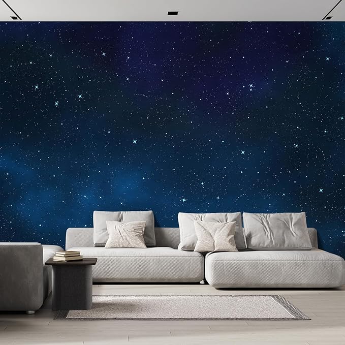 wall26 Wall Sticker/Wall Mural Beautiful Scenery of The Starry Night, Not Peel and Stick, Non-Woven Wallpaper Decorative for Bedroom, Living Room, Office - 108x120 inches