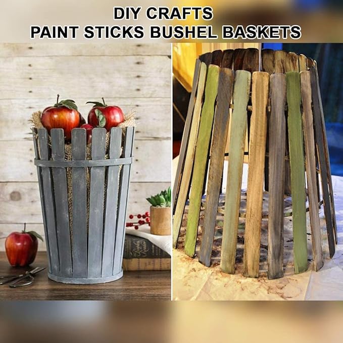 Paint Stir Sticks-Rewiss Bulk 100 PCS 14in Length Bamboo Craft Sticks Natural Color Paint Stir Sticks